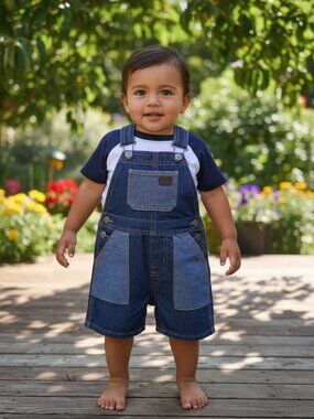 Lee NWT Toddler Denim Shortall & Tee Set Size 18M